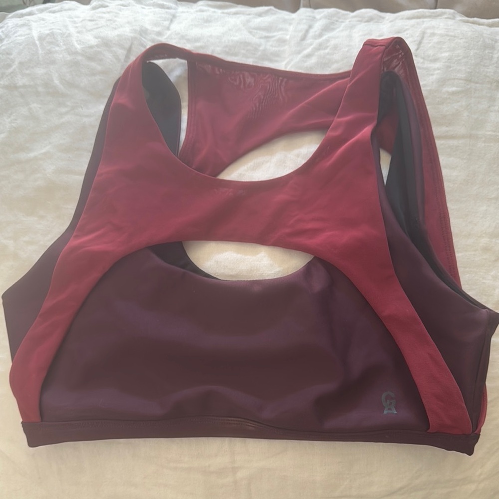 Good American Burgundy Sports Bra